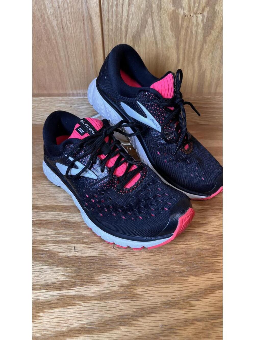 Brooks Glycerin 16 Running Shoes - Black and Pink Women's Size 8.5 Wide